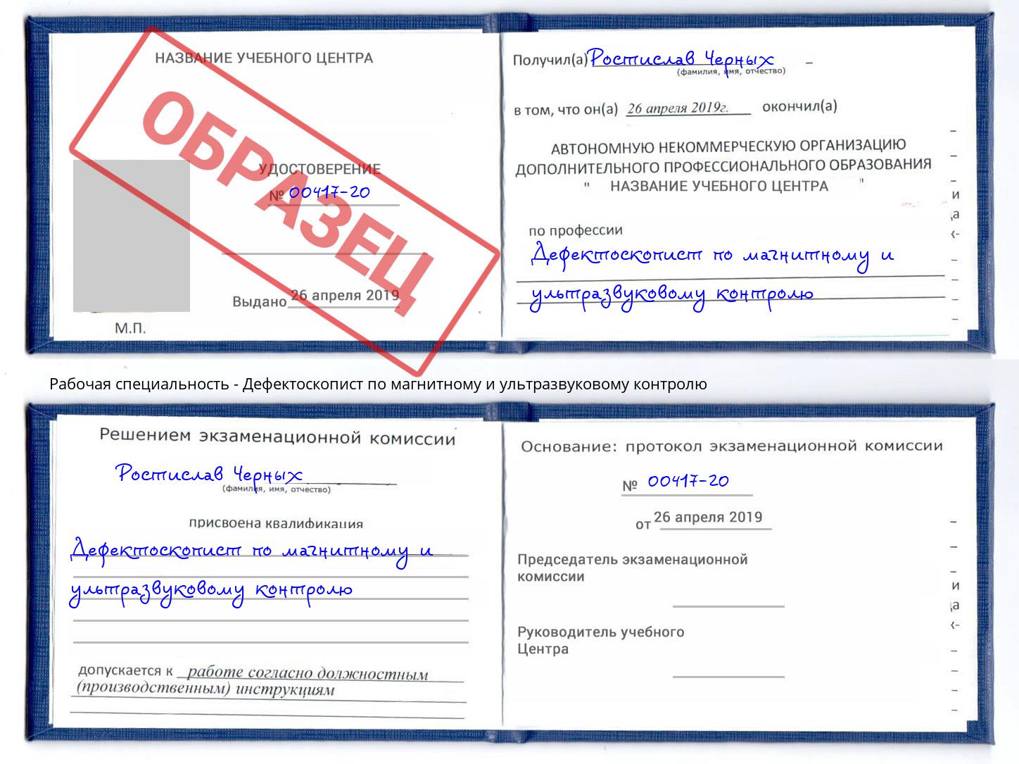 Дефектоскопист по магнитному и ультразвуковому контролю Сокол