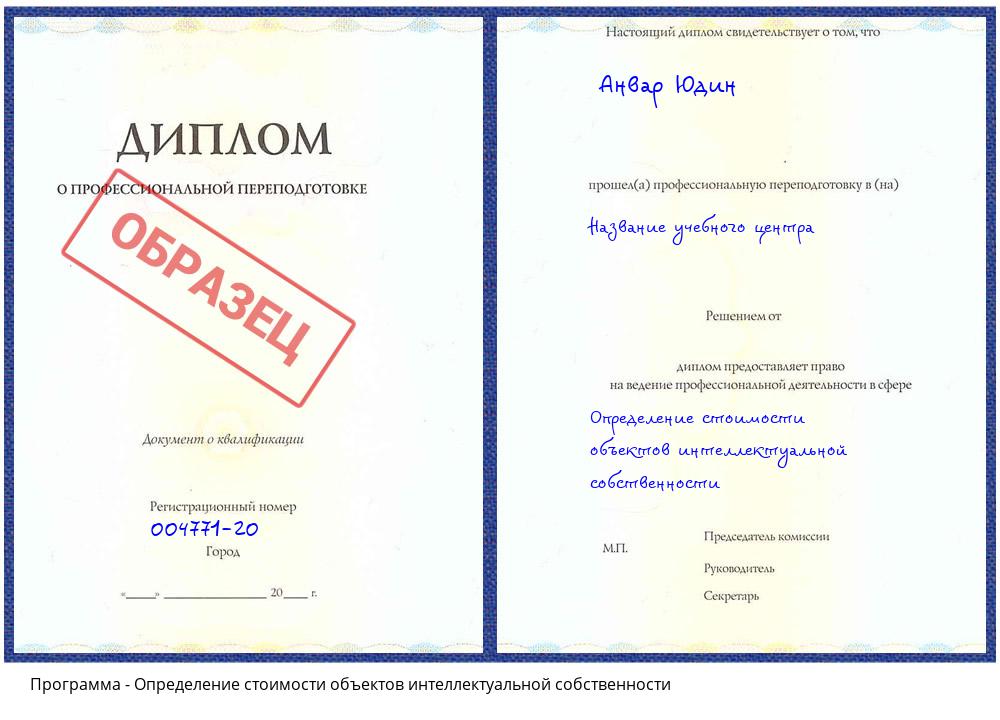 Определение стоимости объектов интеллектуальной собственности Сокол