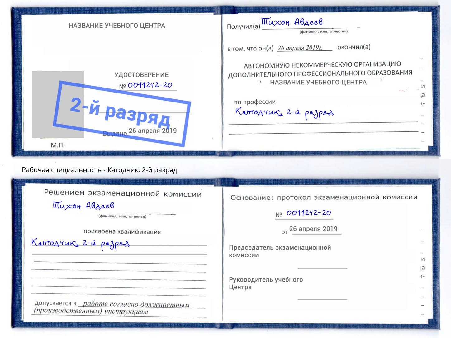 корочка 2-й разряд Катодчик Сокол
